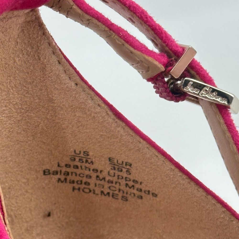 SAM EDELMAN Torrence Block Fuschia Hot Pink Suede Ankle Strap 2" Shoes Size 9.5 - Picture 7 of 8